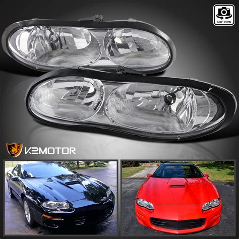 1998 2002 Chevy Camaro Z28 Crystal Clear Headlights Head Lamps Left