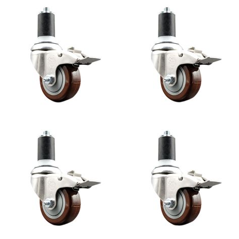 Service Caster Poly Swivel Expanding Stem Caster Set Lock Brake Wayfair