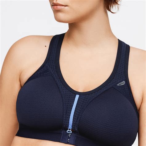 Easy Zip Running Sports Bra Black Kalenji Decathlon