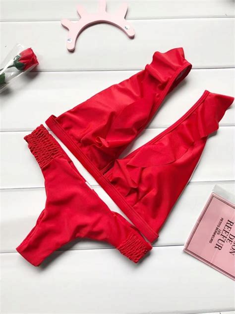 CZERWONY STRÓJ KĄPIELOWY BIKINI KOSTIUM HIT LATA S oficjalne archiwum Allegro