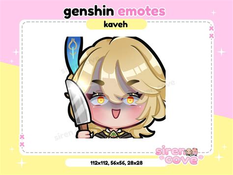 Kaveh Knife Emote Genshin Impact Emotes For Twitch Discord Etsy