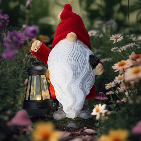 Garden Gnome Gifts Large Solar Statues Garden Decor For Outdoor Gnome