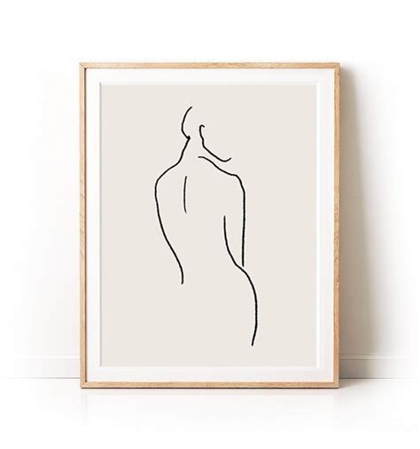 Woman Body Line Art One Line Print Female Nude Art Print One Line Wall Decor Printable Art