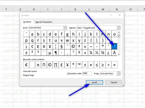 How To Make A Degree Symbol In Excel Galloway Comen2001