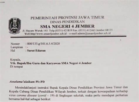 Detail Surat Pemberitahuan Libur Sekolah Koleksi Nomer