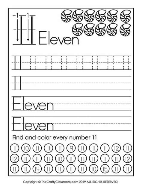 Number 11 Worksheet For Preschool A Fun And Educational Tool