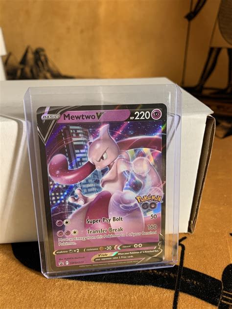 Pokemon GO Mewtwo V SWSH223 Black Star Promo Holo NM Values - MAVIN