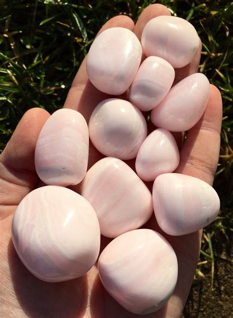 Pink Calcite Mangano Calcite Tumbled Stonelisting Is For 1 One