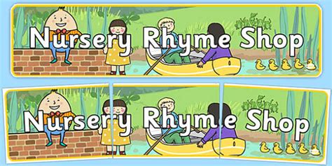 Nursery Rhyme Shop Role Play Banner Lenseignant A Fait