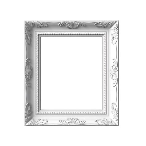 White Frame Png, White Luxury Frame, Transparent Background, AI