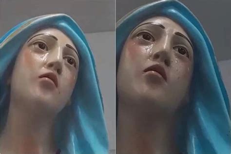 V Deo Mostra Momento Em Que Imagem De Nossa Senhora Chora Em Celebra O