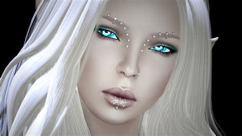 1920x1080 White Hair Face Elf Girl Render Piercing Coolwallpapersme