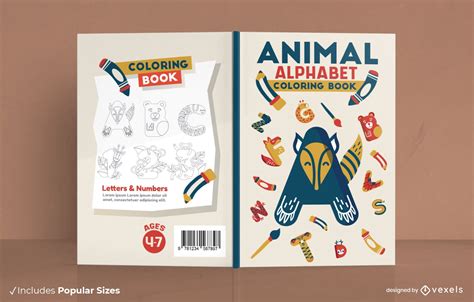 Animal Alphabet Book Cover Design Vector Download