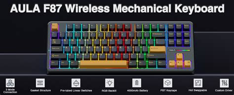 Amazon AULA F87 Wireless Mechanical Keyboard 75 TKL Custom Hot Swappable Keyboard Gasket