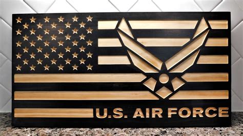 Air Force Wooden American Flag Personalized Military Etsy