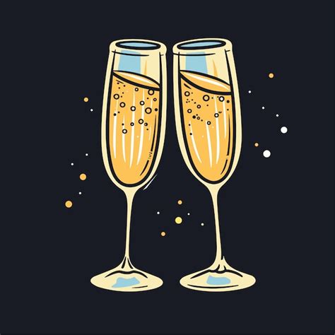 Clink gläser champagner grafik symbol prost mit zwei champagnergläsern