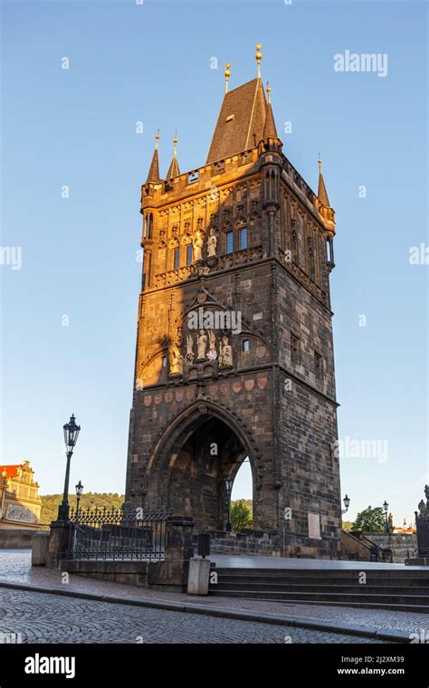 The Old Town Bridge Tower At The End Of The Charles Bridge In Prague