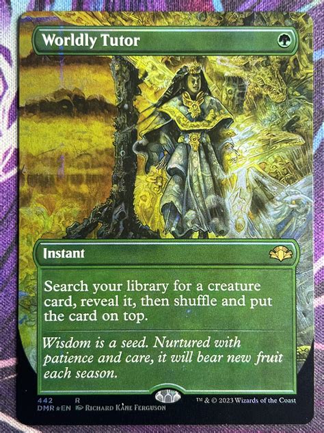 Worldly Tutor Dmr Full Art Foil Bootleg Mage