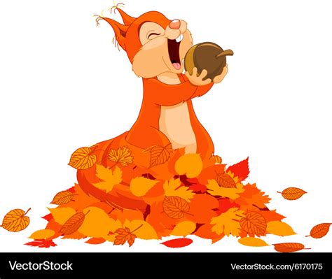 Squirrel Eats Nut Royalty Free Vector Image VectorStock