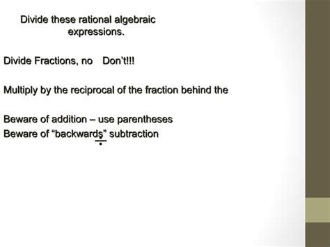 Algebraic Fractions Ppt