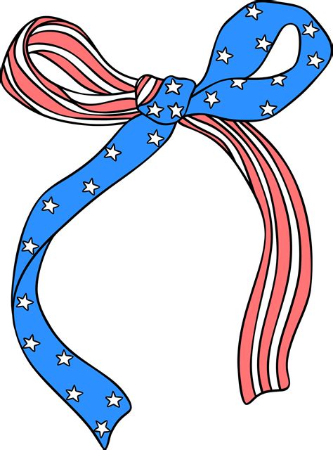 Coquette Ribbon Bow Th Of July Doodle Outline Png