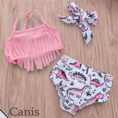 Söta dinosaurie tryckta bikini småbarn badkläder b Grandado