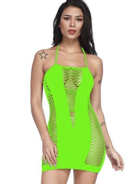 Buy Lemongirl Women S Mesh Lingerie Fishnet Babydoll Mini Dress Free