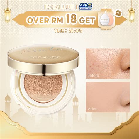 Focallure Goldenage Poreless Bb Cushion Foundation Long Lasting Skin