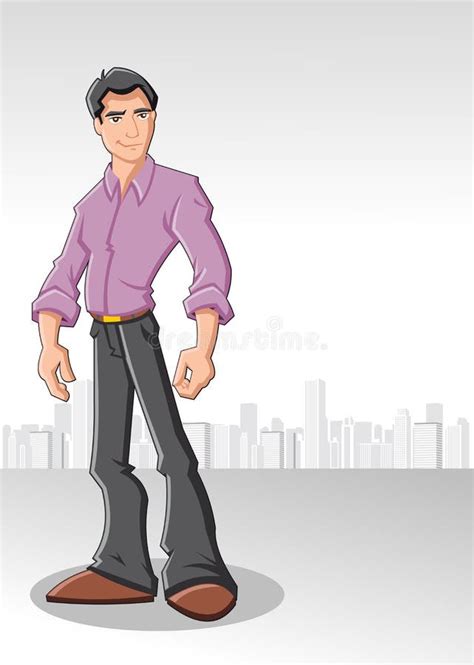 Cartoon Man Wearing Purple Shirt Stock Vector - Illustration of happy ...