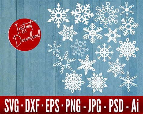 Snowflake SVG Bundle Snowflake SVG Snowflake SVG Files for - Etsy