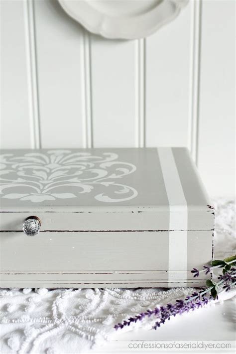 Stenciled Flatware Box Makeover Confessions Of A Serial Do It