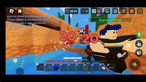 Tryhard Noob Gameplay In Roblox Bedwars Youtube