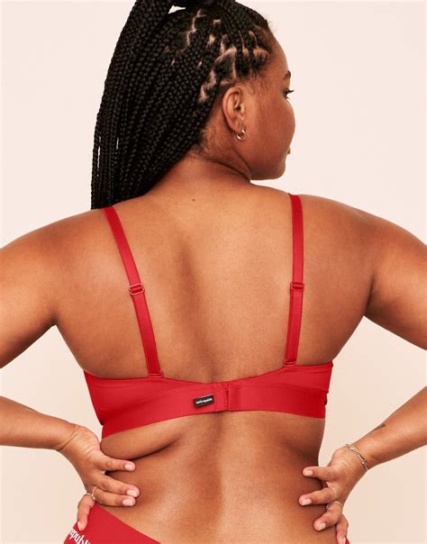 Makenna Lightly Lined Wireless Bra Dark Red Plus Lightly Lined D