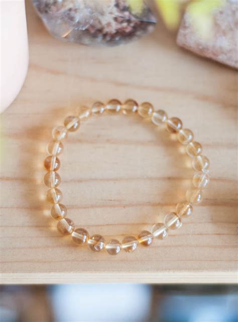 Natural Citrine Bracelet 6mm Gemstone Bracelets Village Rock Shop