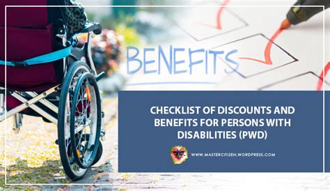 List Of Discounts And Benefits For Persons With Disabilities Pwd