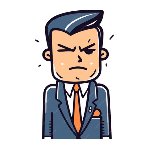 Premium Vector Angry Man In Business Suit Vector Illustration In