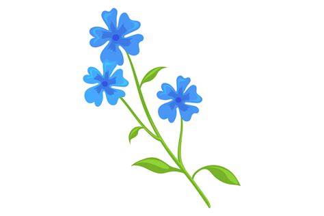 Blue Flowers Branch Flax Icon Cartoon Graphic By Smartstartstocker