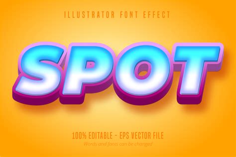 Spot Text 3d Editable Font Effect Graphic By Mustafa Beksen · Creative