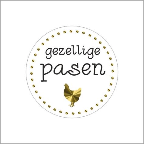 Stickers Sluitzegels Etiketten Pasen Gezellige Pasen O39mm