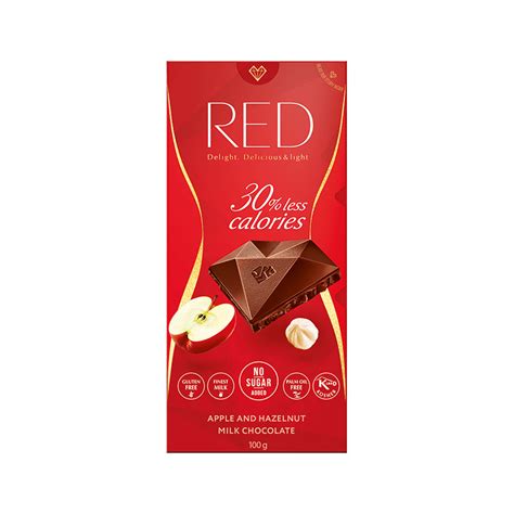 Млечен шоколад с ябълка и лешник, без захар, Ред, 100 гр.