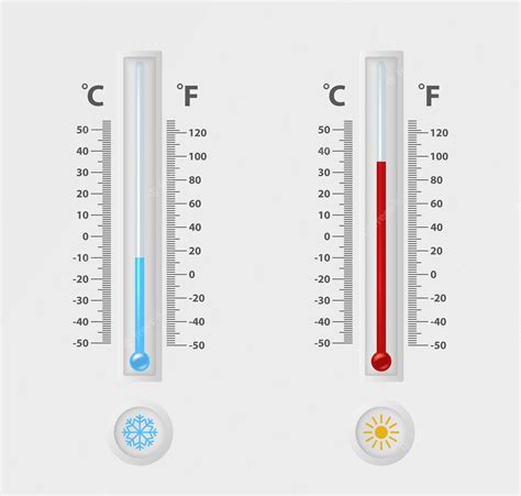 Premium Vector Two Vector Realistic 3d Celsius And Fahrenheit Meteorology Weather Thermometer