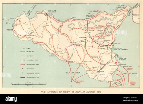 Invasion Of Sicily 10 July 17 August 1943 World War 2 Italy 1954 Old