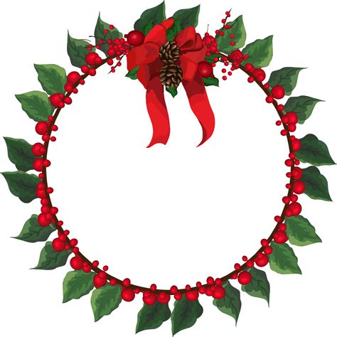 Christmas wreath illustration on transparent background. 32726666 PNG