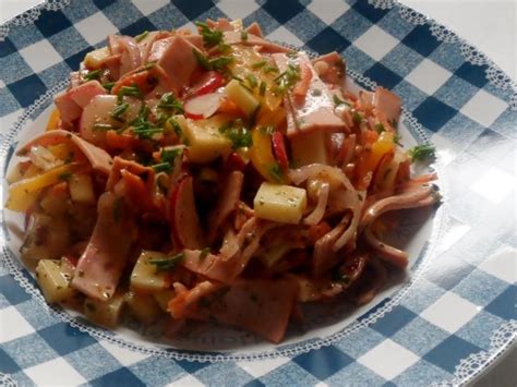 Salate Bunter Leberk Se Salat Mit Orangen Senf Dressing Rezept