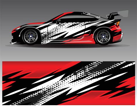 Car Wrap Design Vector Graphic Abstract Stripe Racing Background Kit