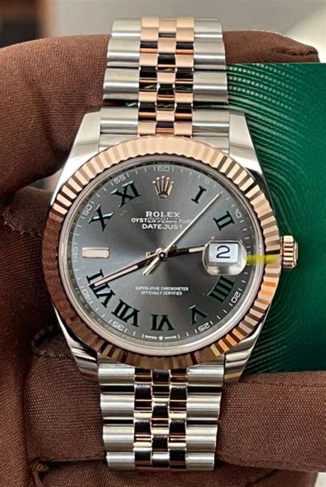 Rolex 2022 Datejust 41 Wimbledon BNIB Rose Steel Saati 580 422 TLya