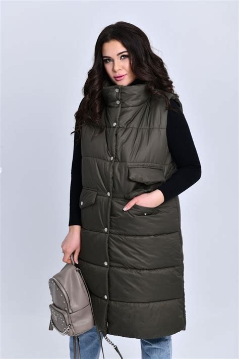 Дамски елек в цвят хаки | Angelo Style