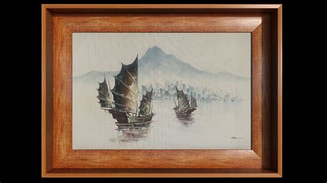 Chinese Junk Boats Oil Painting 3d Model Cgtrader