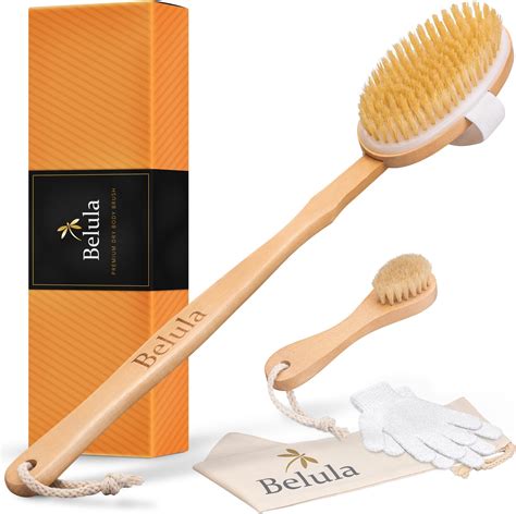 Amazon Premium Dry Brushing Body Brush Set By Belula Natural