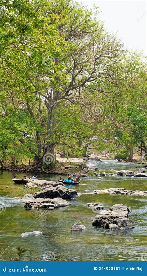 Hogenakkal Tamilnadu India March Tourists Enjoying Boating